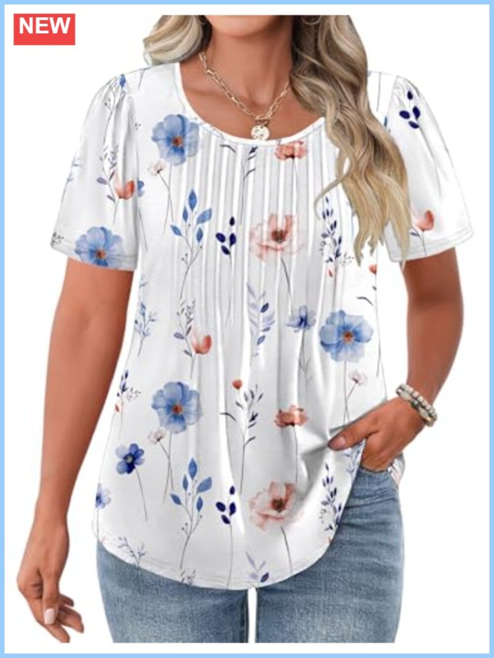 Plus Size Womens Tunic Top Short Sleeve Crewn